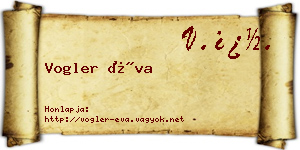 Vogler Éva névjegykártya